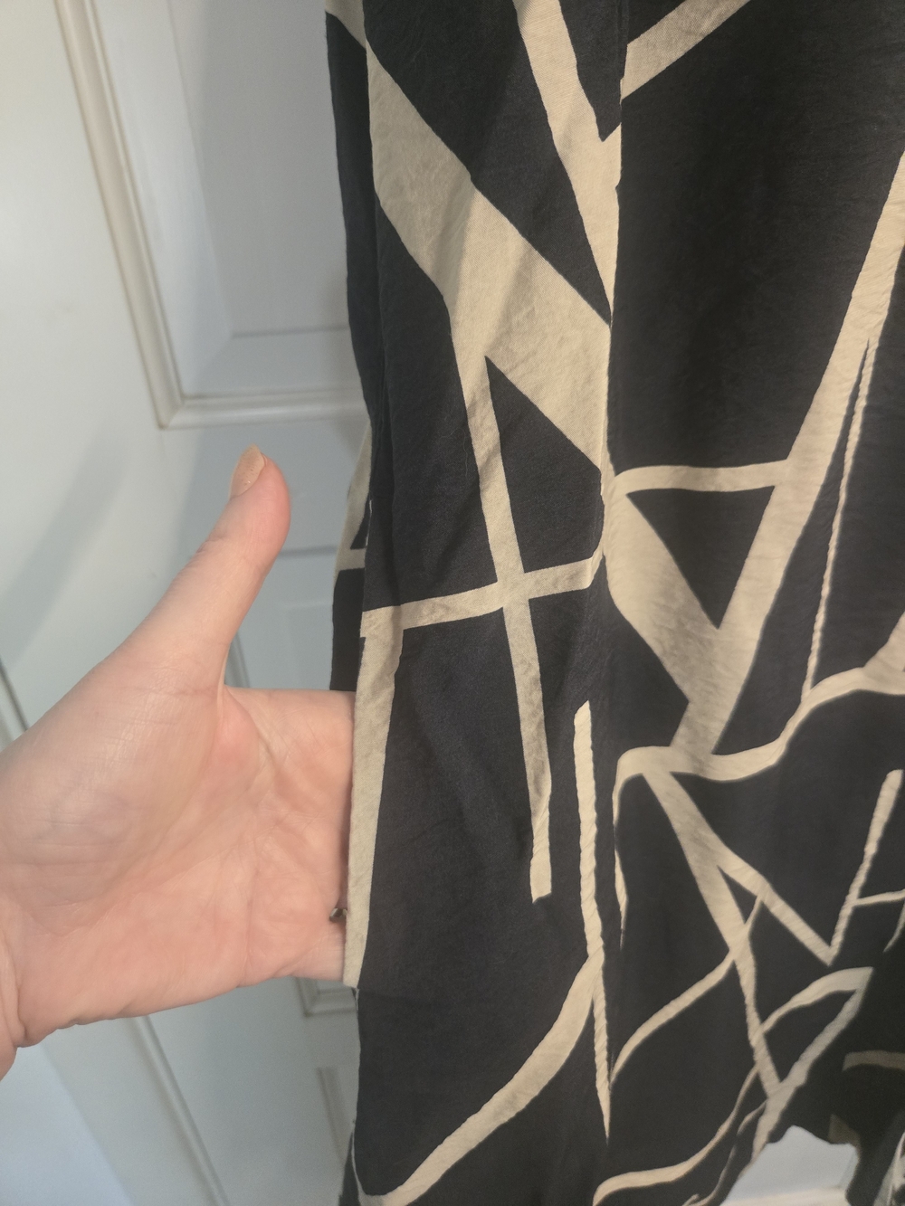 Banana Republic Navy And Cream Geometric Maxi Dress S - Picture 7 of 16